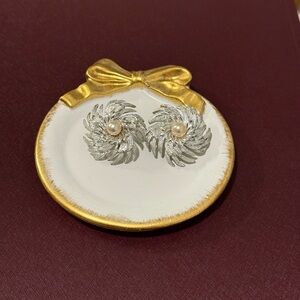 SARAH COVENTRY | Silver Tone Swirl Clip On Earrings